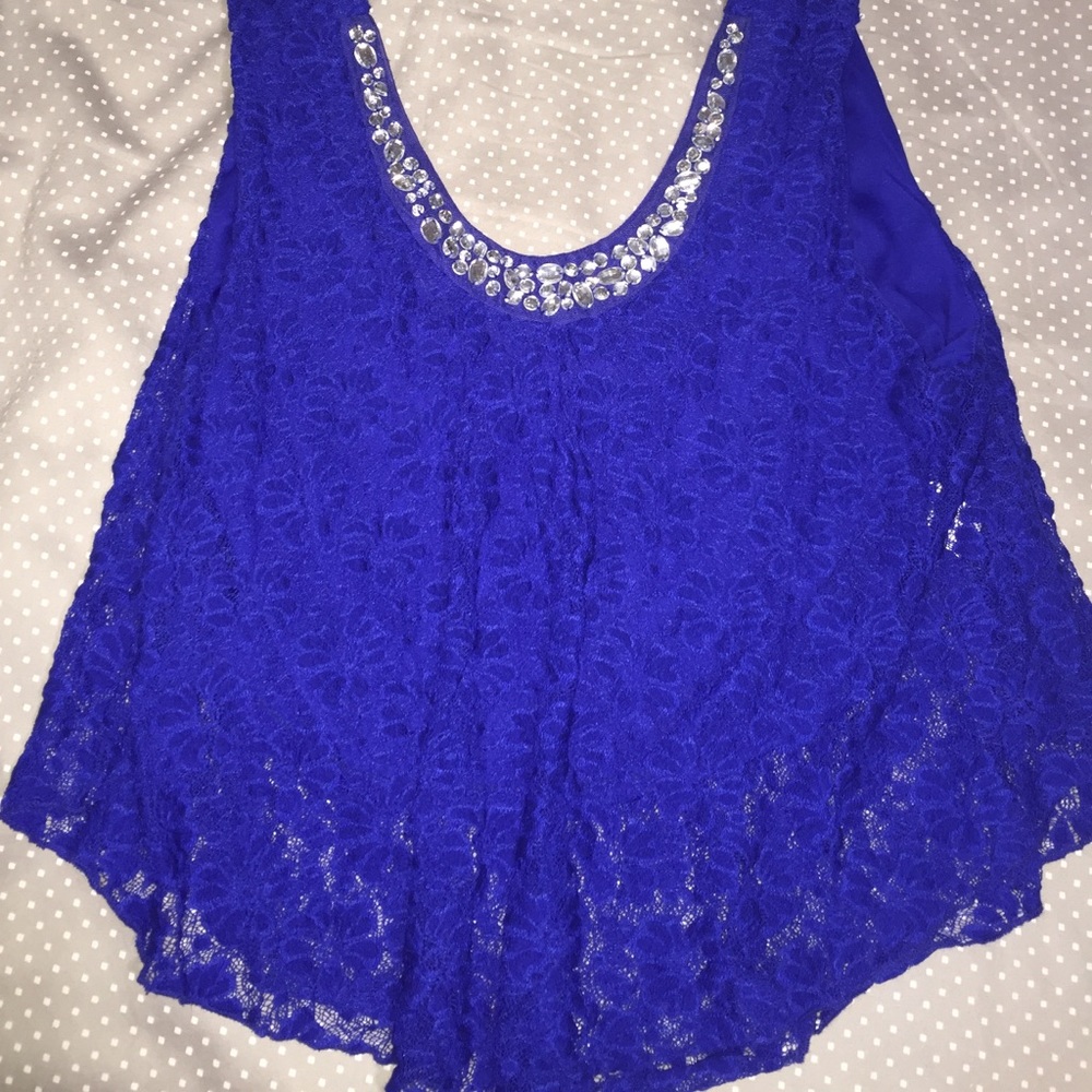Blue rhinestone charlotte Russe shirt