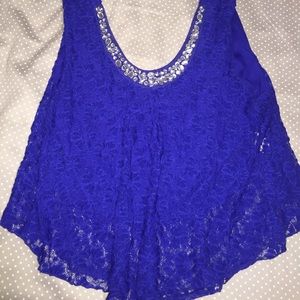 Blue rhinestone charlotte Russe shirt
