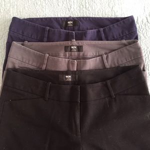 3 pairs of capris, navy, grey, black