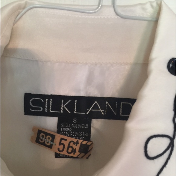 White silk jacket with black beedwork - Picture 2 of 2