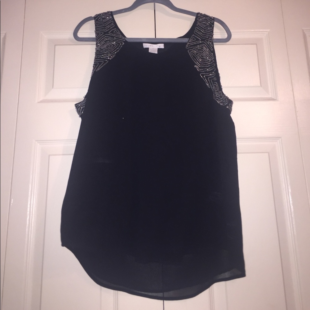 Fun black flowy tank