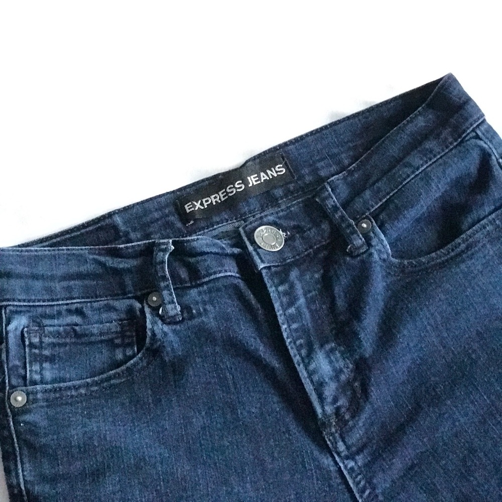 Express Dark Wash High Rise Skinny Jeans