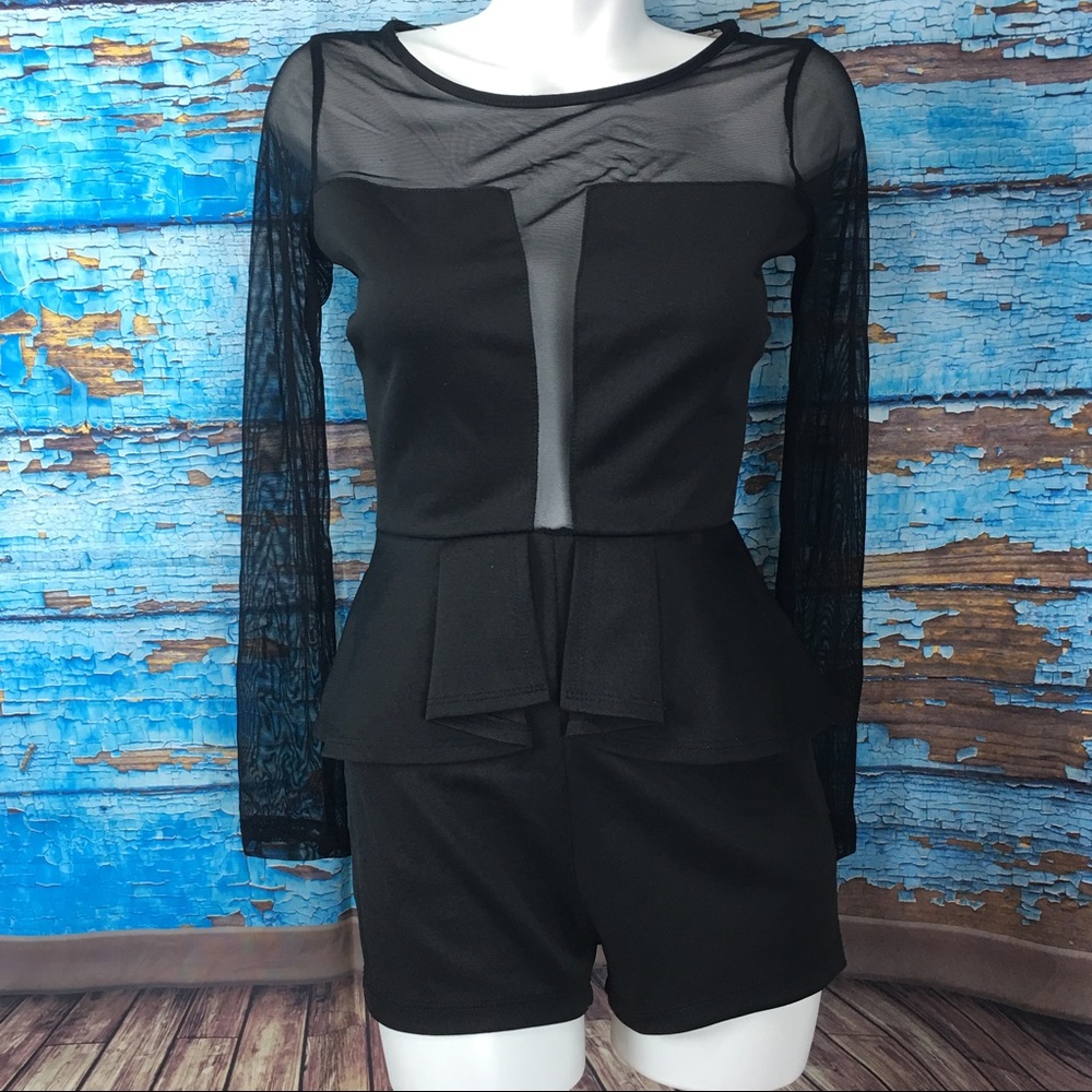 Mystic net peplum romper size M.
