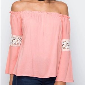 OFF THE SHOULDER TOP - BLUSH