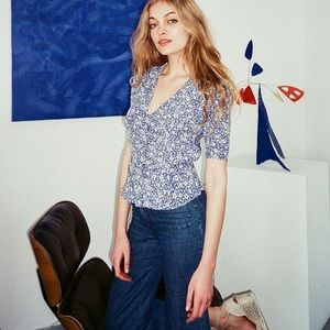 Rouje Momo Top in blue floral