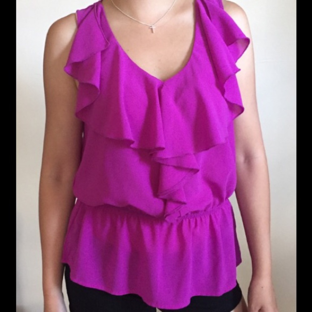 Dressy Purple Sleeveless Top Small