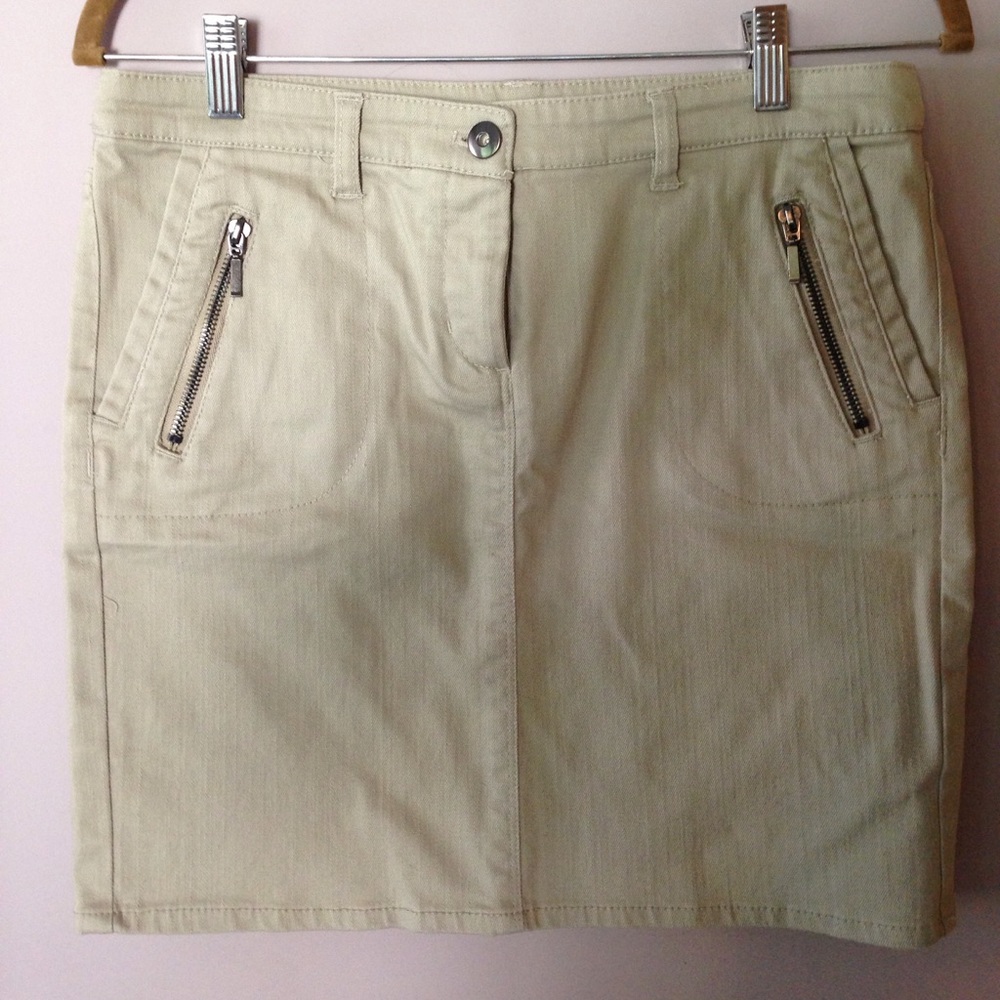Dahlia Collection Khaki Denim Mini