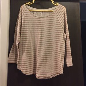 Pink & Cream striped shirt
