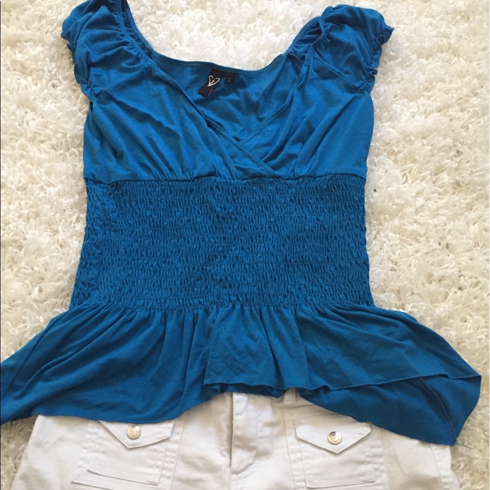 Blue Short Sleeved Top