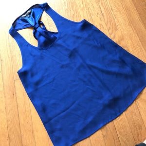 Express size S blue racer back satin top