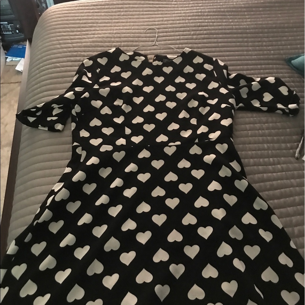 Poppy Lux black and white heart dress size 12