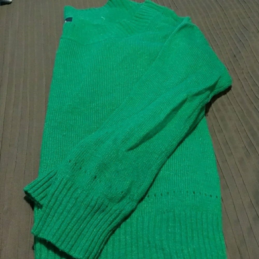 Irish green boatneck sweater.