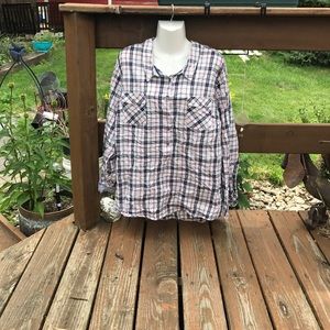 Cato light weight long sleeve plaid shirt 26-28