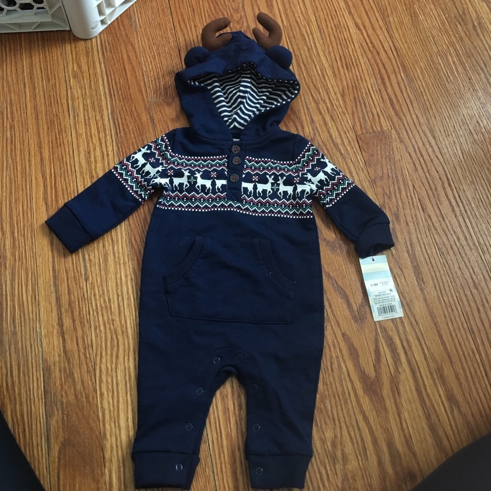 Hoodie onesie with antlers