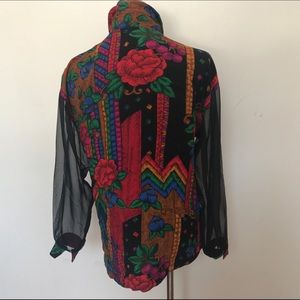 Vintage Tops - Vintage floor sheer sleeve blouse Vintage Tops - Vintage floor sheer sleeve blouse