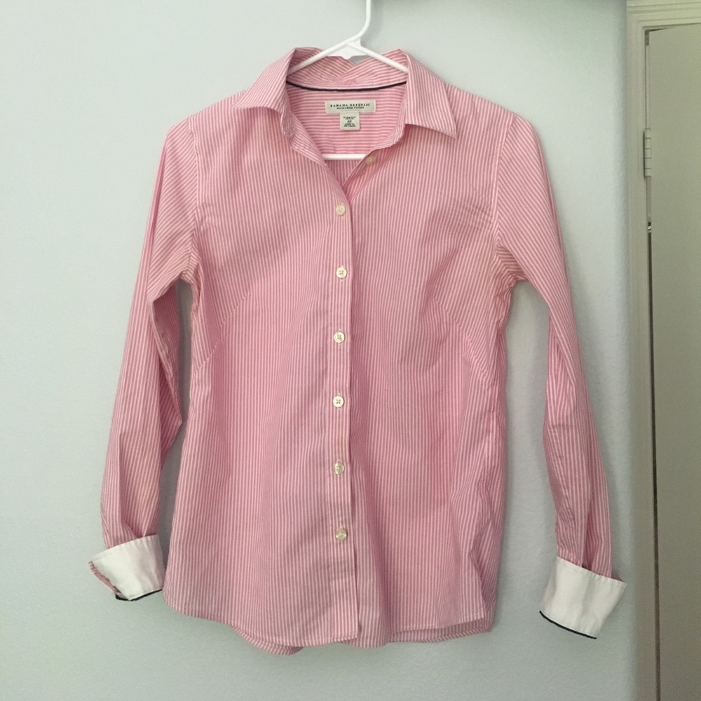 Pink & white button down