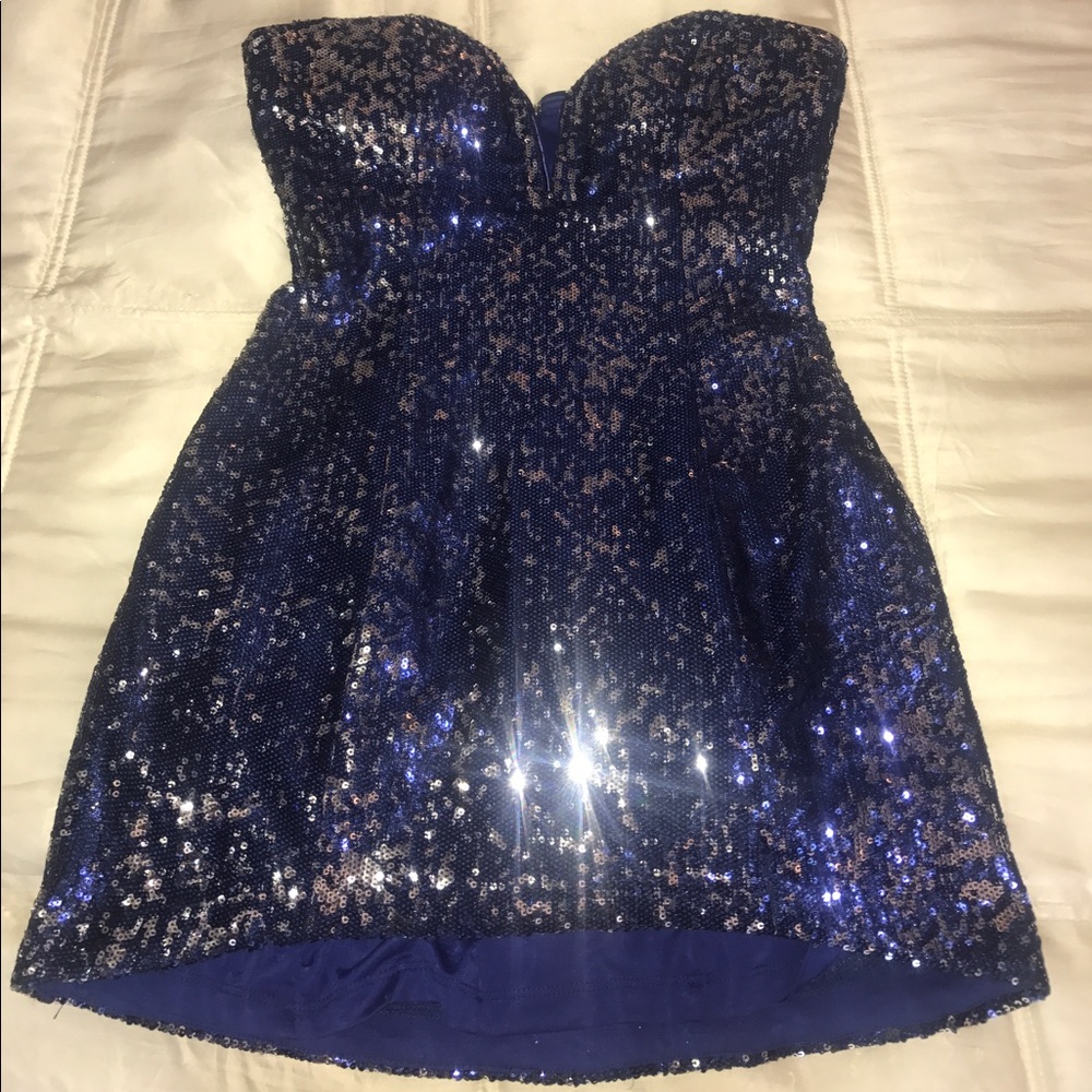Blue And Silver Sequin Dress