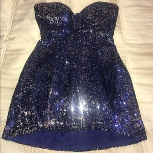 Blue And Silver Sequin Dress