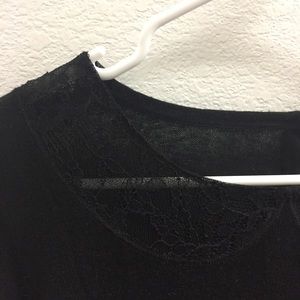 Black Top w/ Lace Collar from LOFT (Size M)