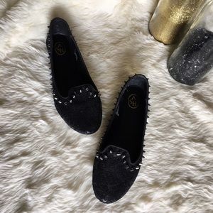 🌹ASH Studded Loafer Style Flats Black & Silver🌹