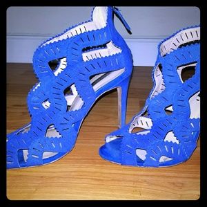 Zara, cobalt blue high heels, size 7 (fits 6.5)