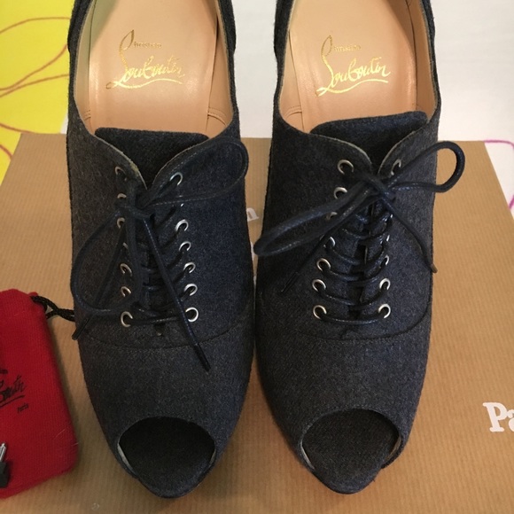 Christian Louboutin shoes Lady Derby 120 Flannel - Picture 3 of 9