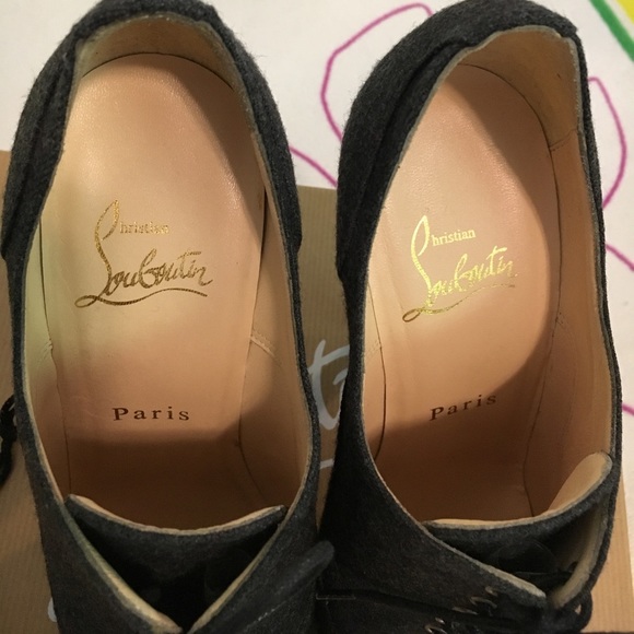 Christian Louboutin shoes Lady Derby 120 Flannel - Picture 4 of 9