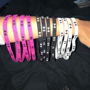 4 Pink, 4 White, 4 Black Under Armour Headbands