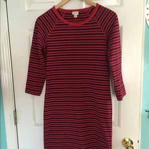 Merona Navy and Red Striped Sweatshirt dress