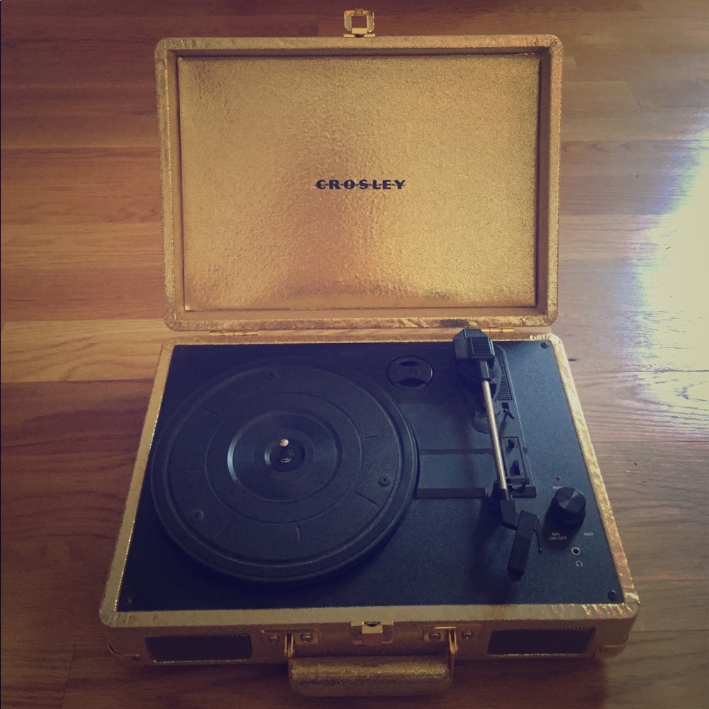 Crosley Gold Briefcase Record Player - barely used