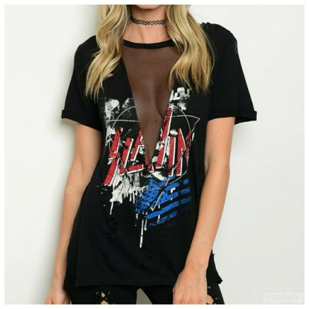 Slayin destructed tee