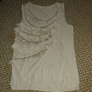 Loft ruffles and roses tank