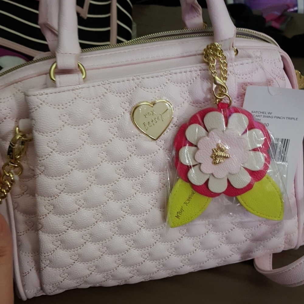 Pink and gold betsey johnson satchel