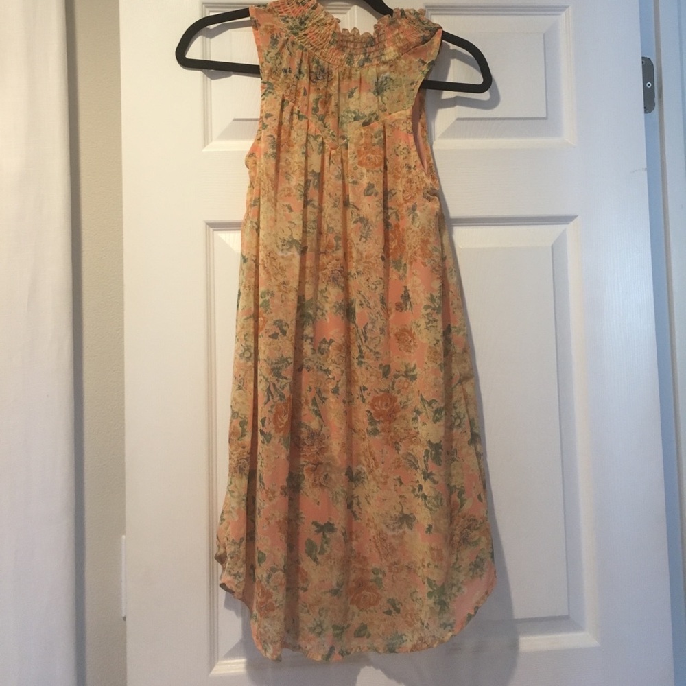 High neck floral dress