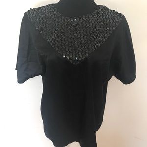Vintage Tops - Vintage satin and sequin blouse Vintage Tops - Vintage satin and sequin blouse