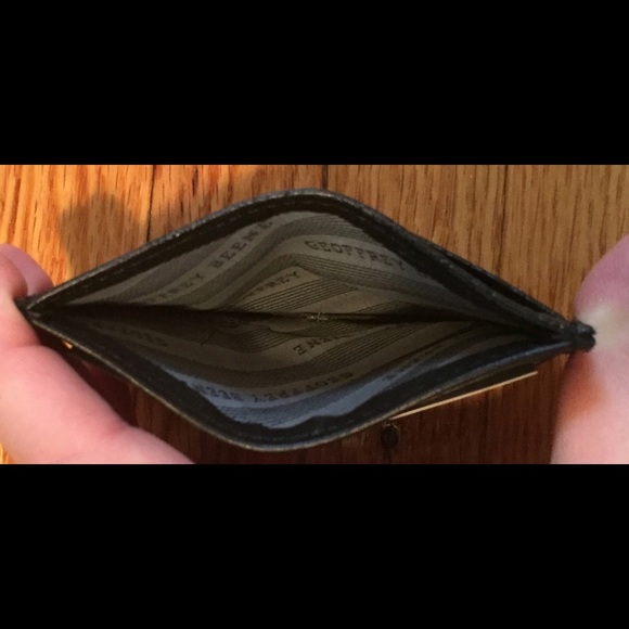 NWOT GEOFFREY BEENE BLACK FAUX CROCO CARDCASE - Picture 3 of 5