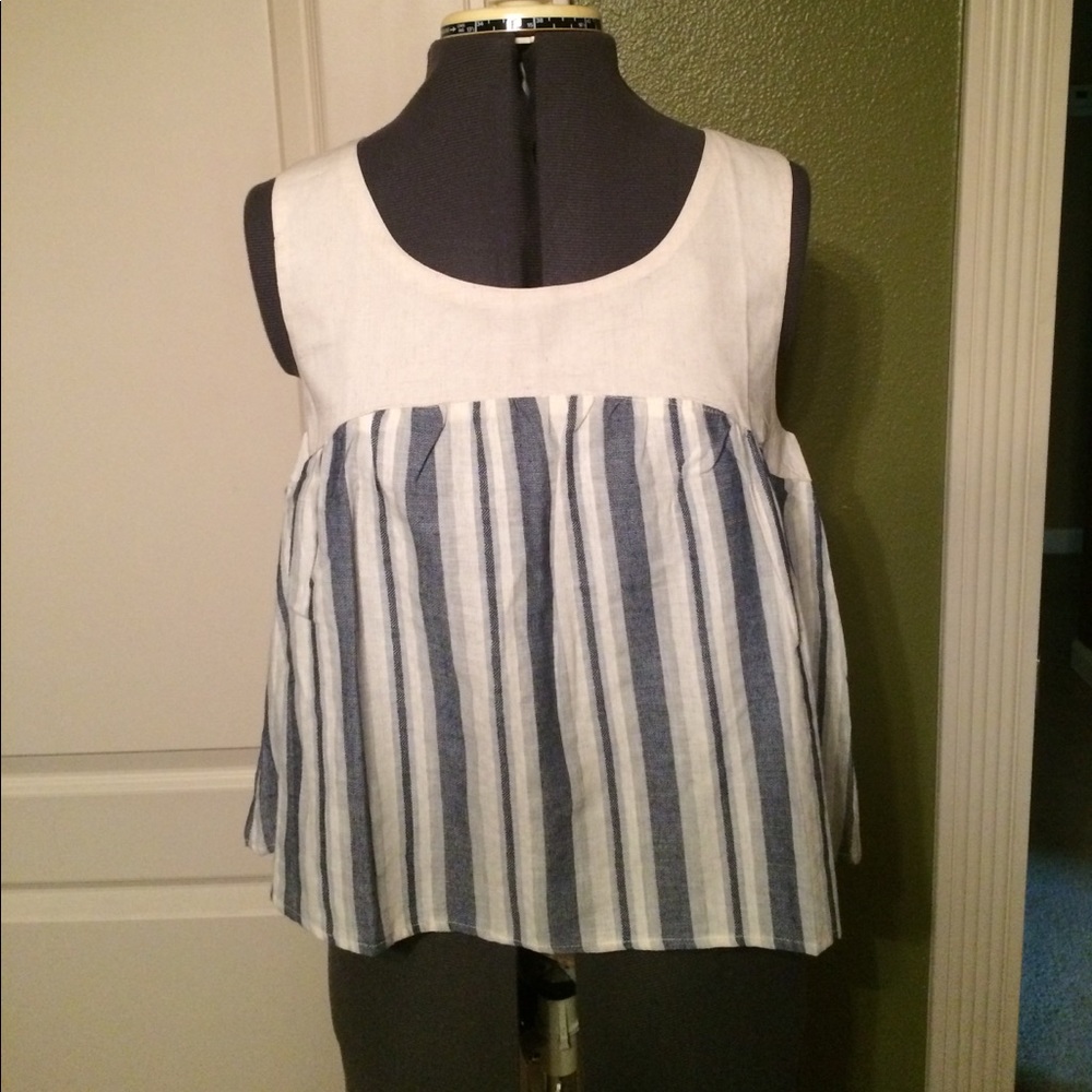 Blue/Cream Striped Top