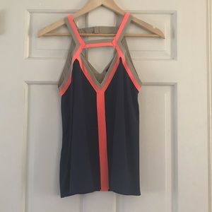 BCBGMAXAZRIA Color-blocked Tank