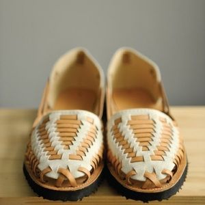 Leather and canvas ix Huarache Sandal