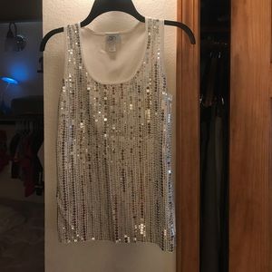 Ann Taylor loft sequined tank top