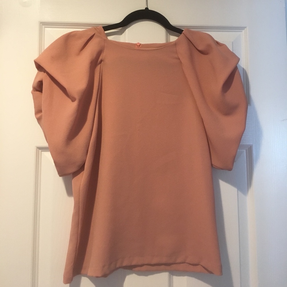 Pastel Pink Ruffle Sleeve Top
