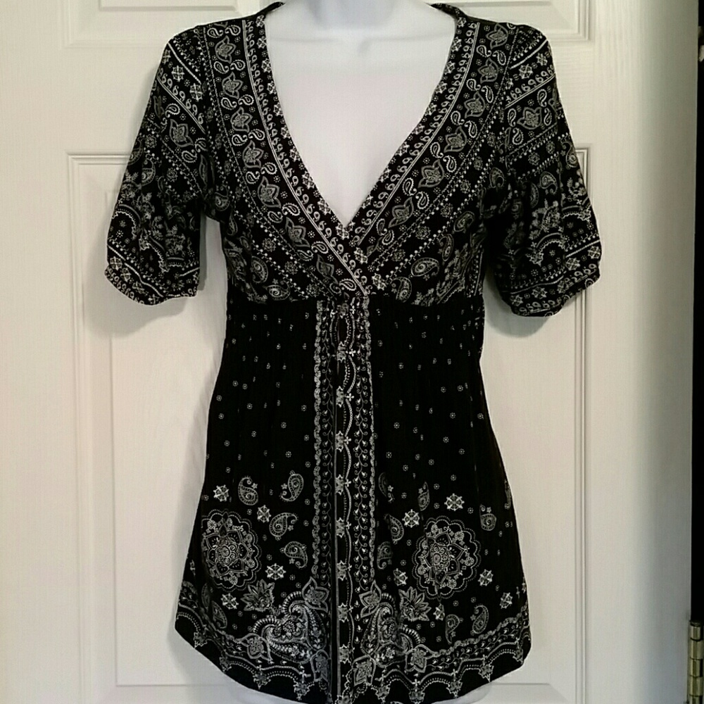 Bandana Print V-neck Tunic