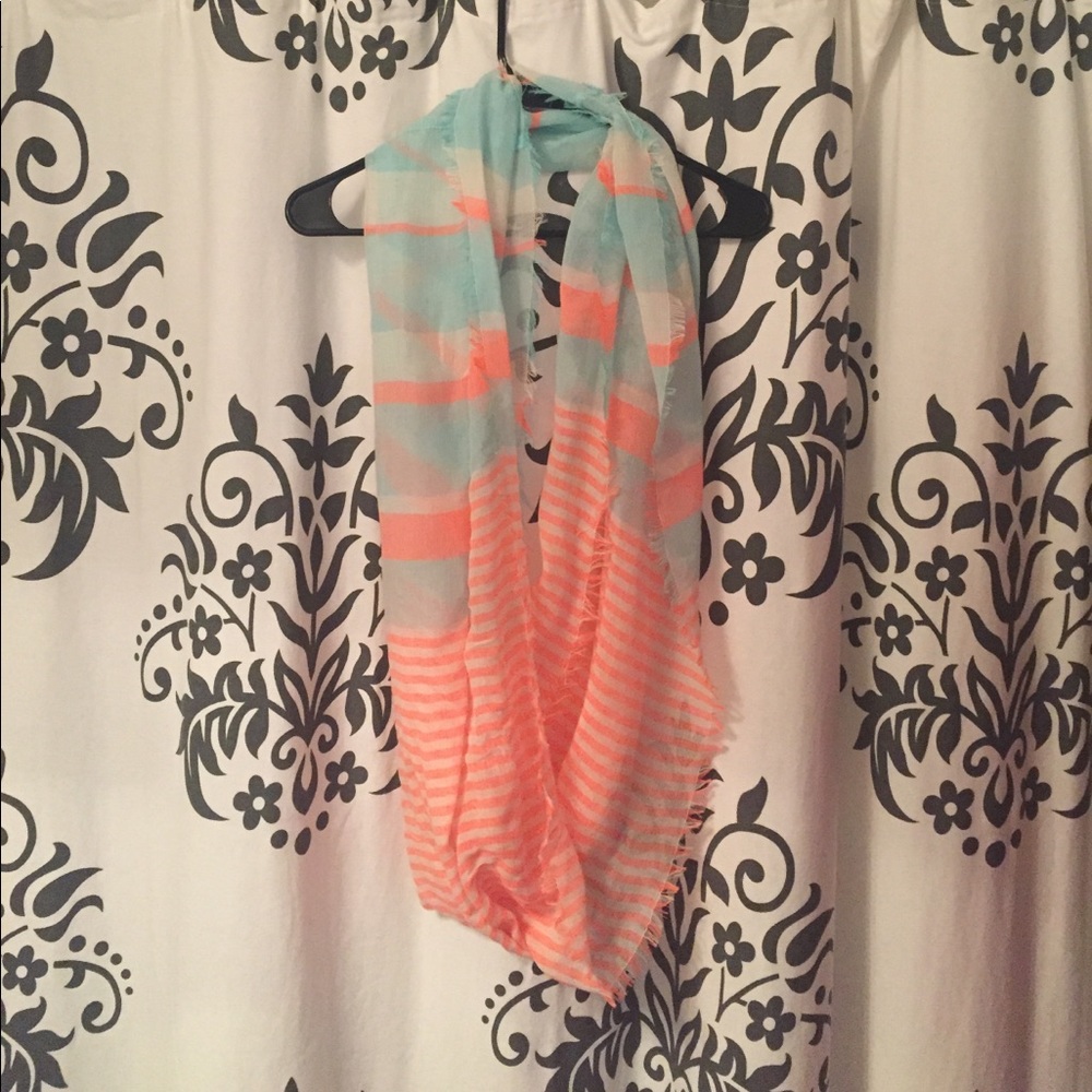 aqua/coral infinity scarf