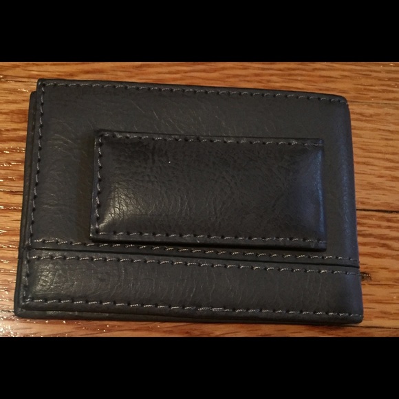 NWOT GEOFFREY BEENE GREY WALLET W/ MONEYCLIP - Picture 3 of 6