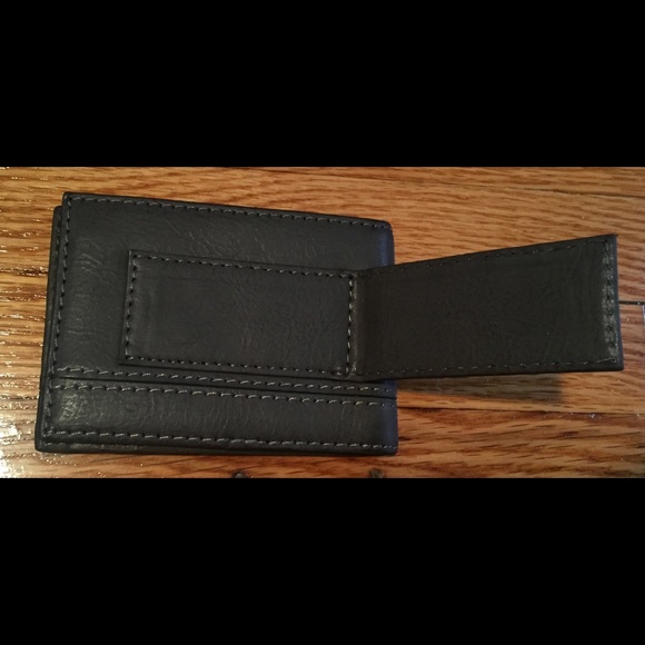 NWOT GEOFFREY BEENE GREY WALLET W/ MONEYCLIP - Picture 4 of 6