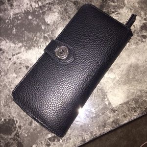 Faux black leather wallet