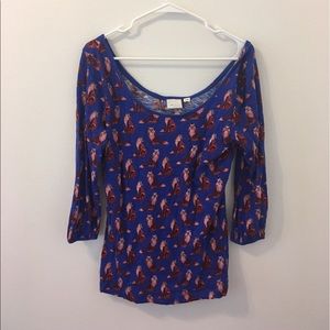 Fox-print Anthropologie top