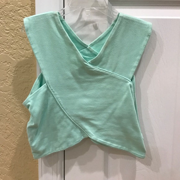 LF Emma & Sam Mint Green Criss Cross Crop Top - Picture 3 of 5