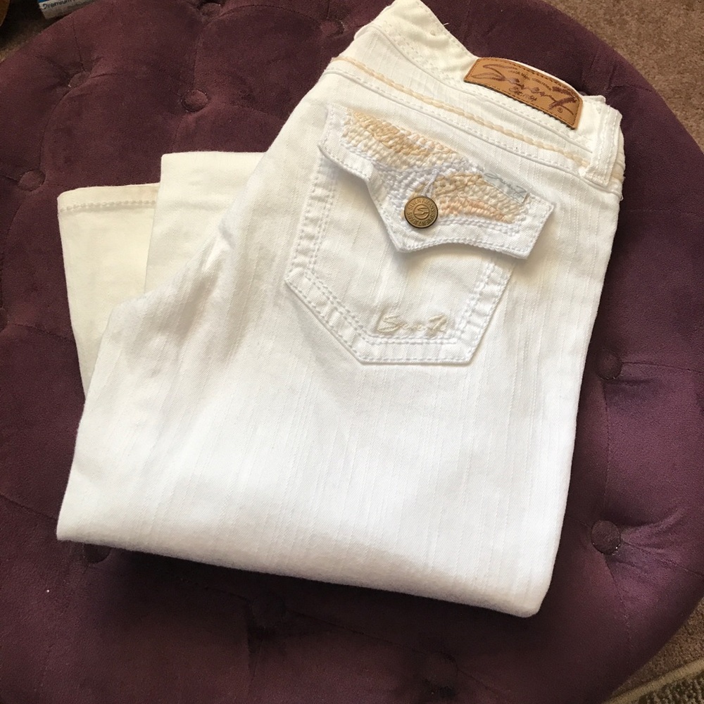 White Seven7 Bootcut Jeans