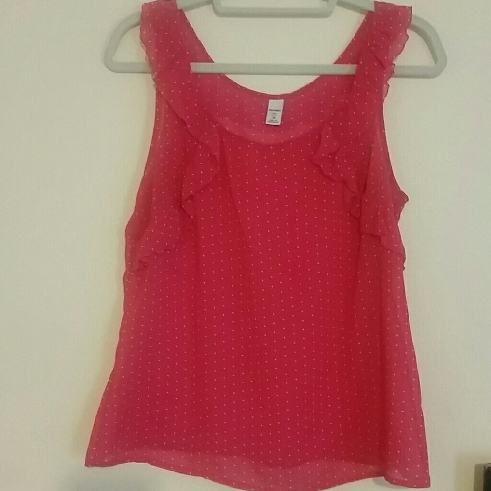 Old Navy hot pink polka dot cami/tank/blouse